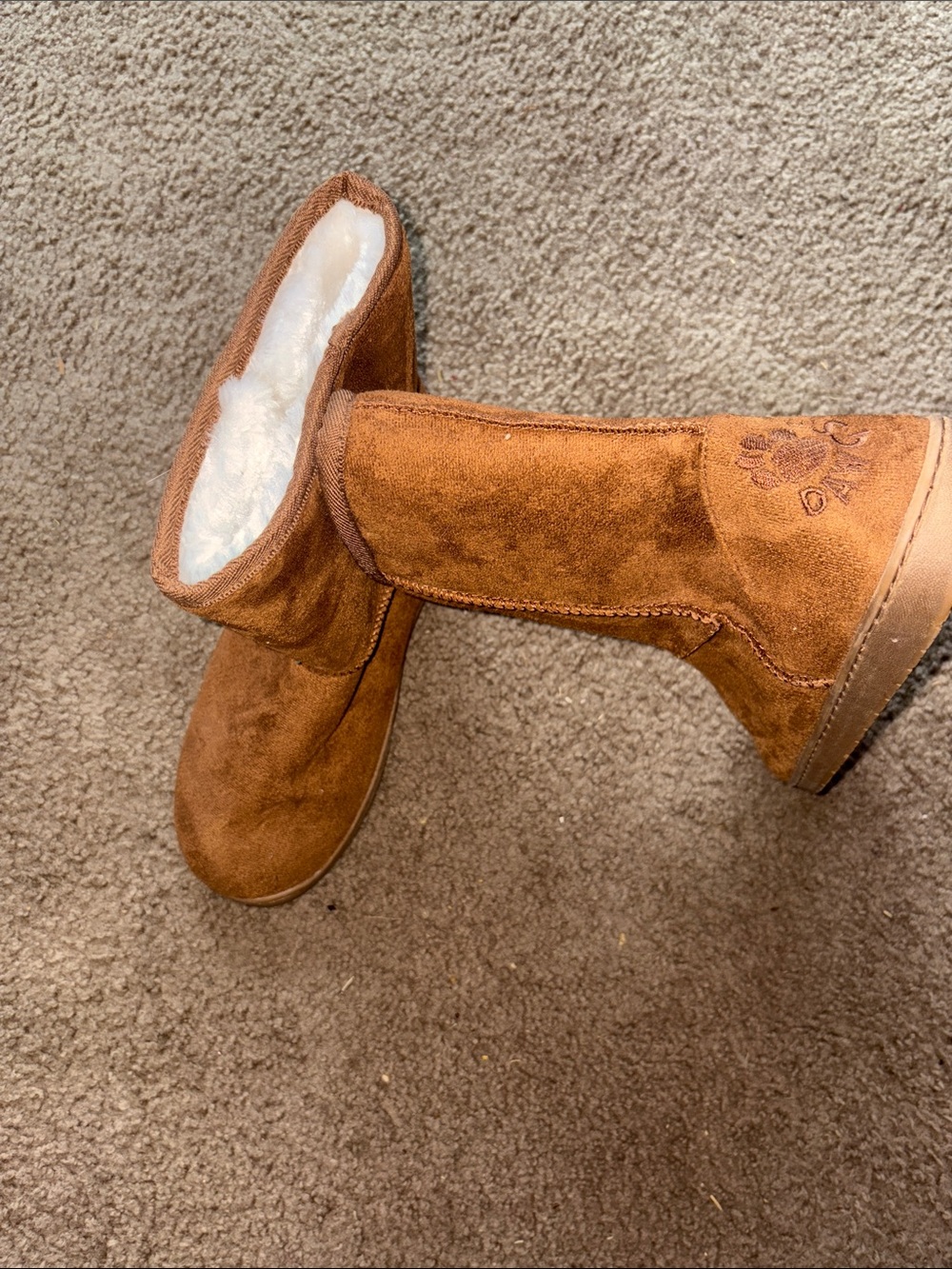 Dawgs Chestnut Suede Faux-Fur Mid-Calf Winter Boots